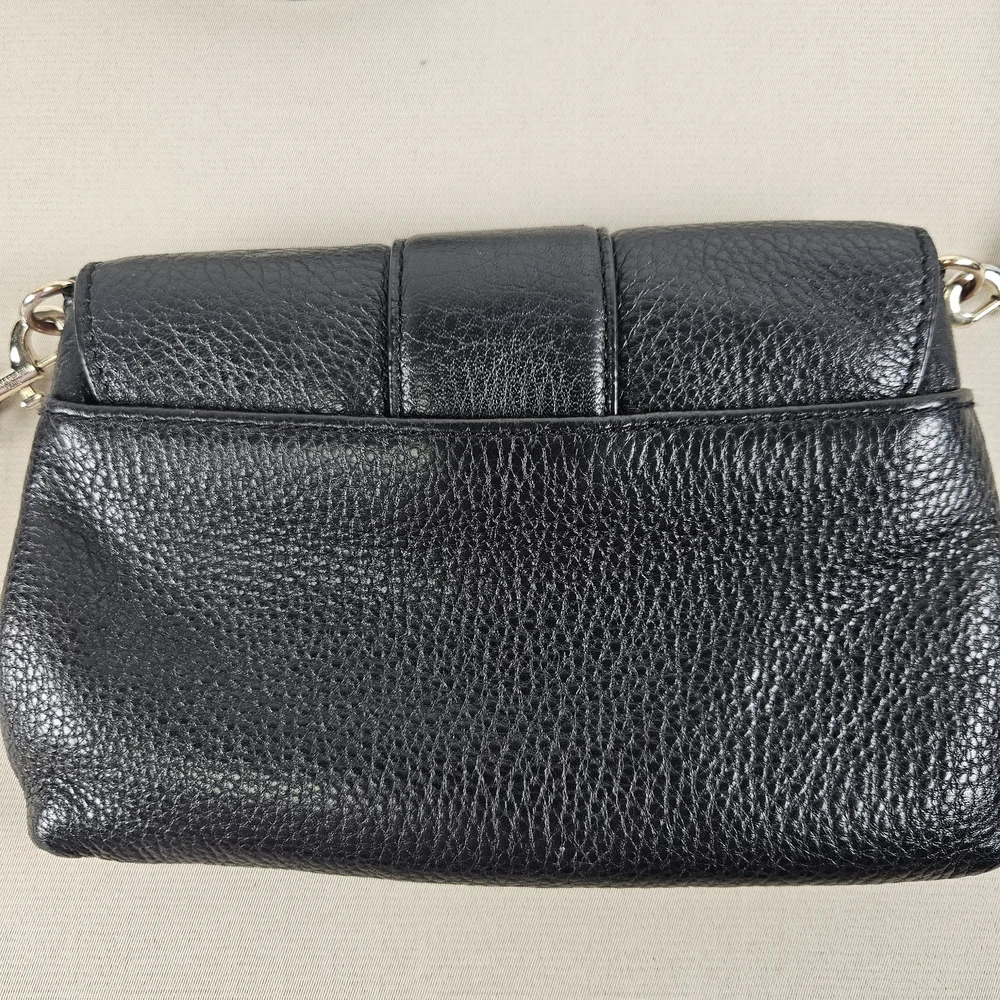 Karl Lagerfeld Black Pebbled Leather Crossbody Bag - Picture 12 of 16